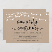 Notre Parti Continue, Mariage Elopement Invitation (Devant / Derrière)