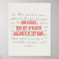 Notre Père, Affiche de prière du Seigneur