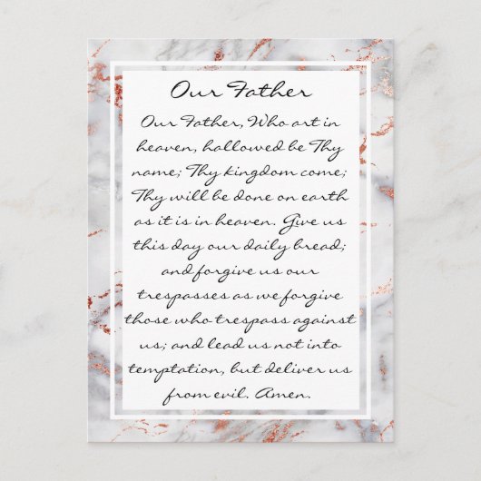 Notre Père Prière Carte Postale Religieuse (Devant)
