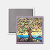 Notre Père Prière dans un aimant Carré d'olivier (Recto/Verso)