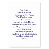 Notre Père (prière du Seigneur) Carte de prière 3, (Dos)