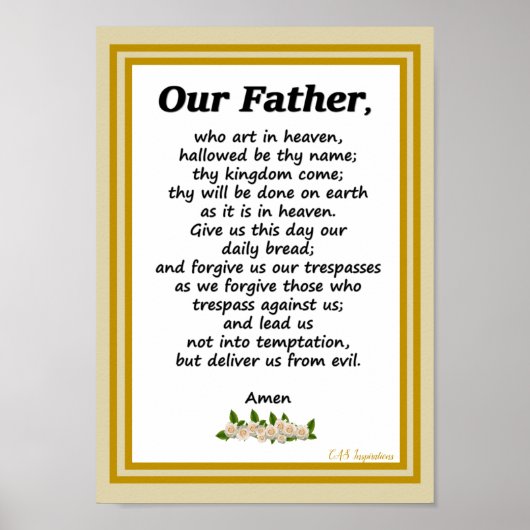 Notre Père Prière Matthieu 6:9-13 Affiche (Devant)