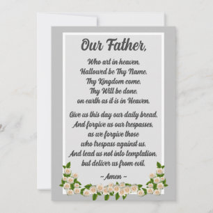 Notre Père Prière Matthieu 6:9-13 Carte Argent