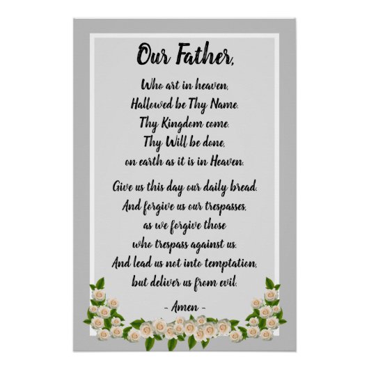 Notre Père Prière Matthieu 6:9-13 Poster (Devant)