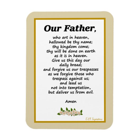 Notre Père Prière Matthieu 6:9 Magnet flexible (Vertical)