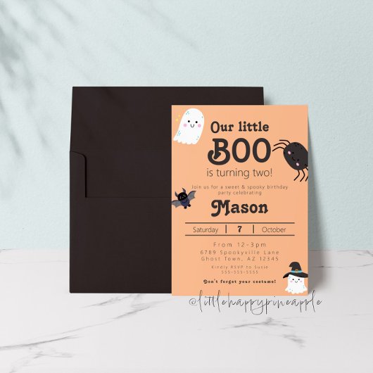 Notre Petit Boo Fait Deux Invitations Anniversaire