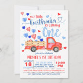 Notre petit briseur de cœur a UN an Invitation (Devant)