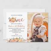 Notre petit Citrouille 1er anniversaire Invitation (Devant)