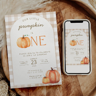 Notre Petit Citrouille a un an Invitation d'annive