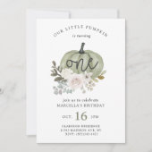 Notre Petit Citrouille Chute Florale Invitation (Devant)
