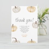 Notre Petit Citrouille Cute Boho Carte de remercie (Debout devant)