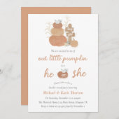 Notre petit Citrouille Genre Révèle Invitations (Devant / Derrière)