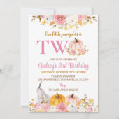 Notre Petit Citrouille rose 2e Invitation annivers (Devant)