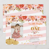 Notre petit Citrouille tourne une invitation (Devant / Derrière)