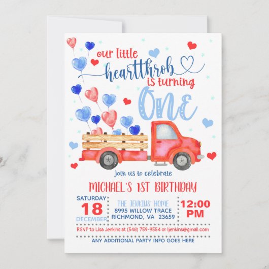 Notre petit coup de cœur a UN an Invitation (Devant)