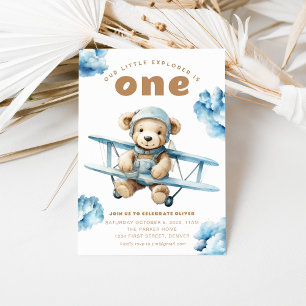 Notre petit Explorer Bear Theme Party Invitation
