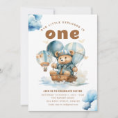 Notre petit Explorer Bear Theme Party Invitation (Devant)