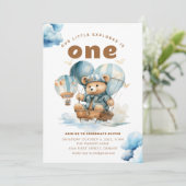Notre petit Explorer Bear Theme Party Invitation (Debout devant)