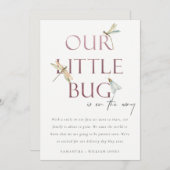 Notre petit Faire-part de la petite libellule rose (Devant / Derrière)