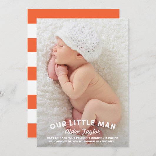 Notre petit Faire-part de naissance (Devant / Derrière)