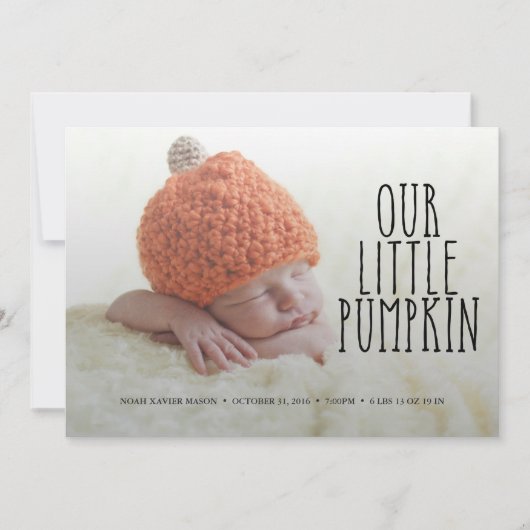 Notre petit Faire-part de naissance noir doux Citr (Devant)