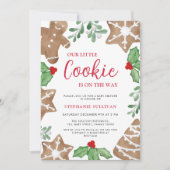 Notre petit gâteau Baby shower de Noël Invitation (Devant)