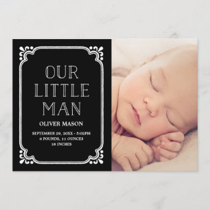 Notre petit homme Faire-part de naissance rustiq