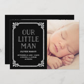 Notre petit homme | Faire-part de naissance rustiq (Devant / Derrière)