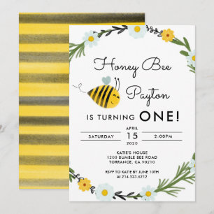 Notre Petit Hone Bee Invitation d'anniversaire