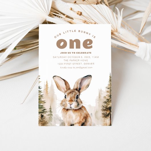 Notre Petit Lapin Est Un 1Er Invitation Anniversai
