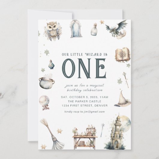 Notre petit magicien Invitation d'anniversaire (Devant)