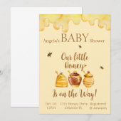 Notre petit miel est en route ! Carte d'anniversai (Devant / Derrière)