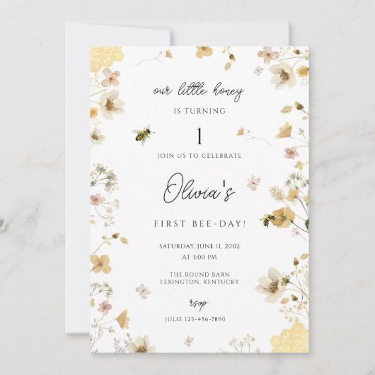 Notre Petit Miel Tournera Une Invitation D'Abeille (Devant)