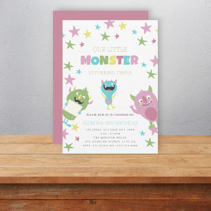 Notre petit monstre anniversaire Invitation