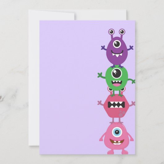 Notre petit monstre devient un Invitation d'annive (Dos)