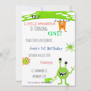 Notre petit monstre devient un Invitation d'annive