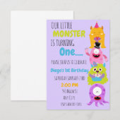 Notre petit monstre tourne une invitation (Devant / Derrière)