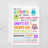 Notre Petit Monstres Invitation de fête d'annivers (Devant)