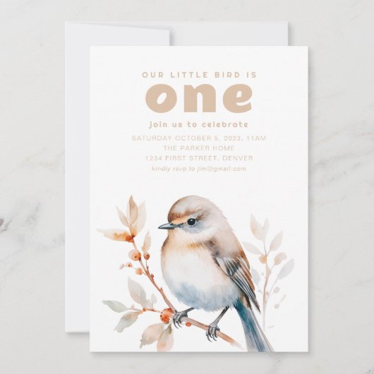 Notre petit oiseau devient un Invitation d'anniver (Devant)