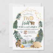 Notre petit ours est deux Invitation d'anniversair (Devant)