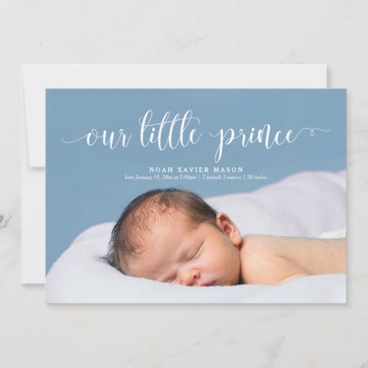 Notre petit Prince Faire-part de naissance de scri (Devant)