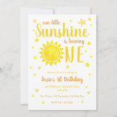 Notre Petit Soleil 1er Invitation Anniversaire - E (Devant)