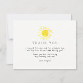 Notre Petit Soleil Anniversaire Merci Cartes (Devant)