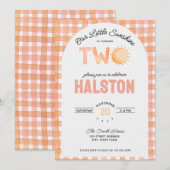 Notre petit soleil est deux | Invitation de l'anni (Devant / Derrière)