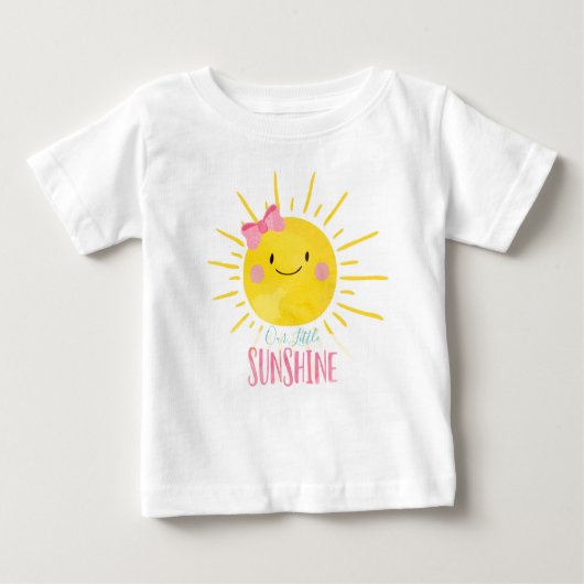 Notre Petit T-shirt Été Fille Rose Sunshine (Devant)