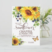 Notre Petit Tournesol Invitation Anniversaire Boho (Debout devant)
