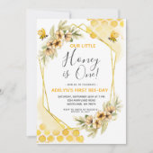 Notre petite abeille de miel 1er invitation annive (Devant)