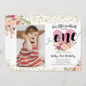 Notre Petite Amoureuse Invitation Anniversaire, (Devant / Derrière)