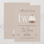 Notre Petite Citrouille Invitation au deuxième ann (Devant / Derrière)