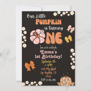 Notre Petite Citrouille Invitation d'anniversaire